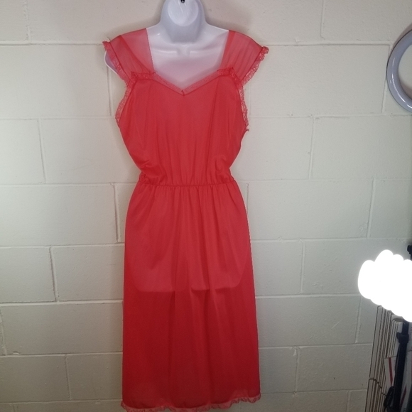 Vtg 50s Miss Elaine nylon dress nightgown - Picture 10 of 10